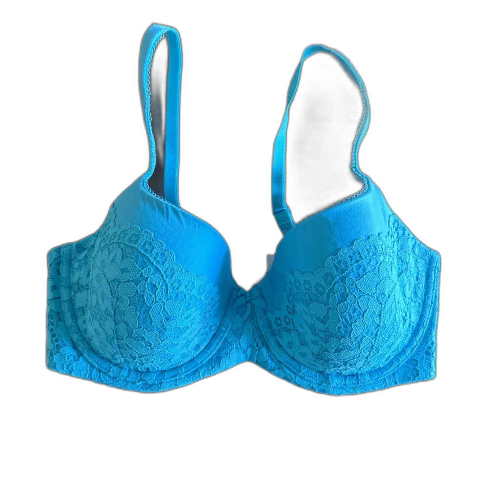 Victoria's Secret Body by Victoria Blue Lace Lined Demi Bra 34DD